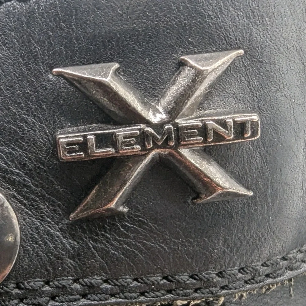 Xelement Mens Black Leather Biker Boots Side Zip Lace Up Oil Resistant Size 10M